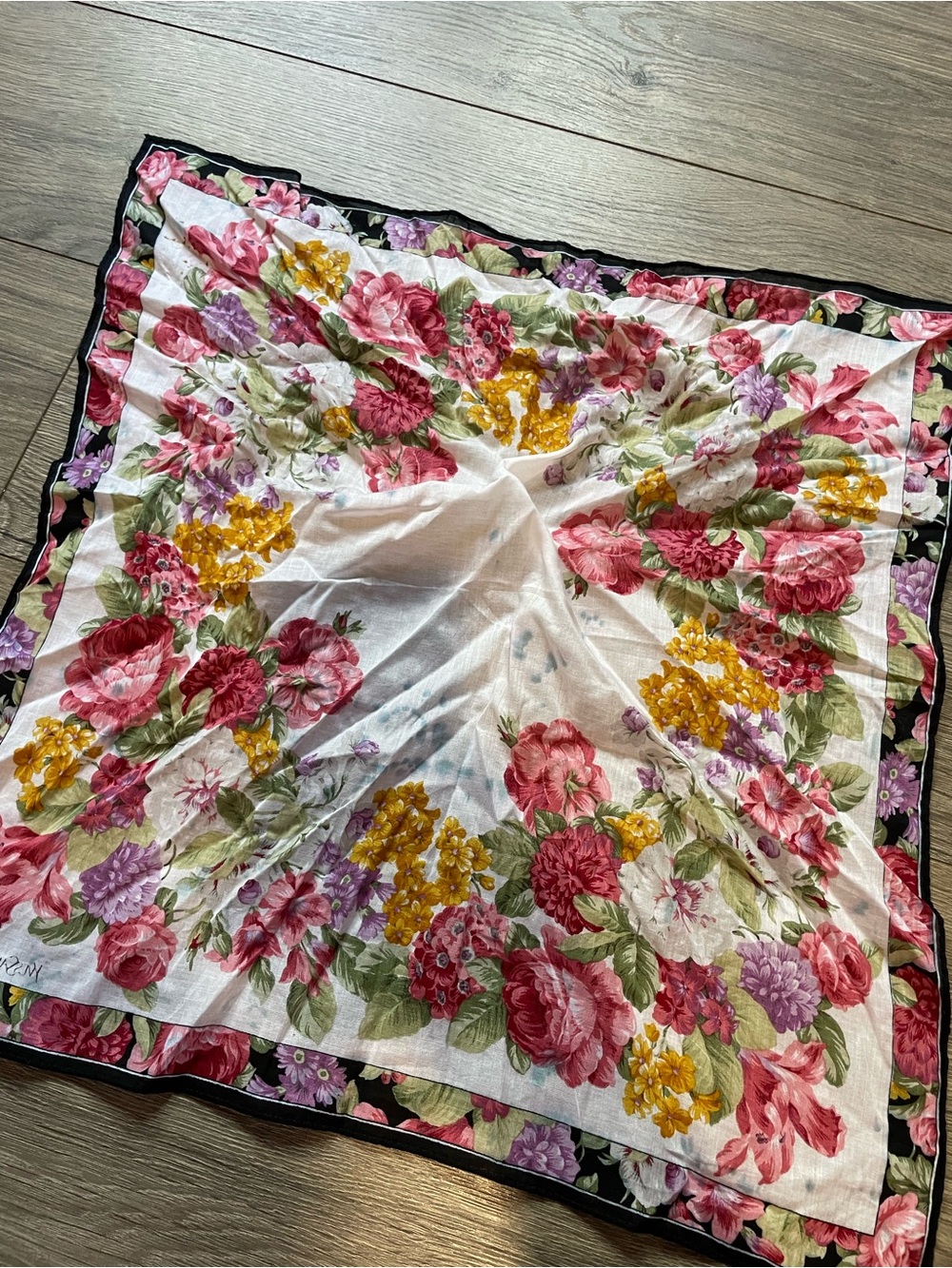 YSL Floral Floral print head scarf/purse scarf